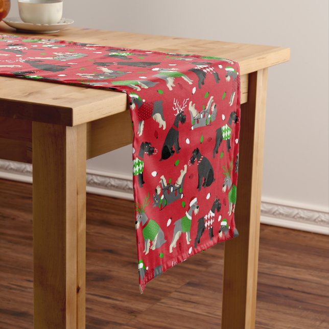 Christmas Schnauzer Short Table Runner (In Situ)