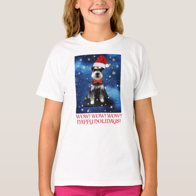 Christmas Schnauzer T-Shirt (Front)