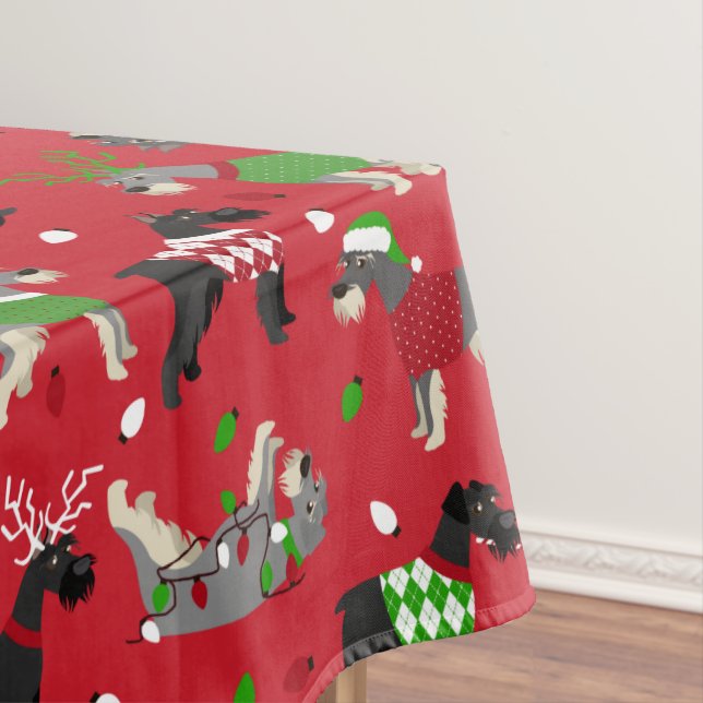 Christmas Schnauzer Tablecloth (In Situ)