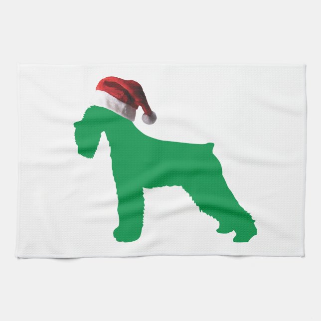 Christmas Schnauzer Tea Towel (Horizontal)