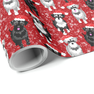 Christmas Schnauzers in the Snow Custom Colour Wrapping Paper