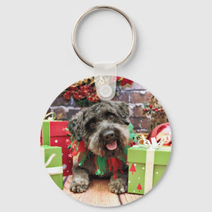 Christmas - Schnoodle - Dexter Key Ring