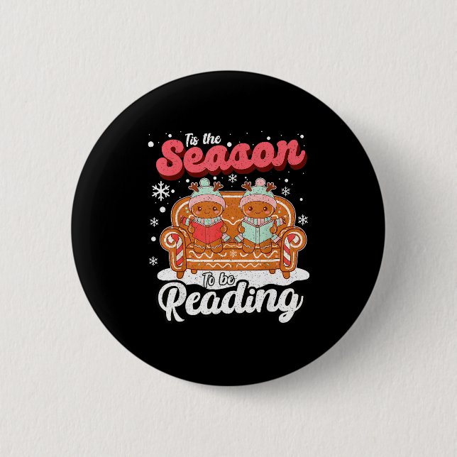 Christmas School Teacher Retro Librarian Groovy Xm 6 Cm Round Badge (Front)