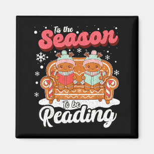Christmas School Teacher Retro Librarian Groovy Xm Magnet