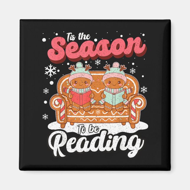 Christmas School Teacher Retro Librarian Groovy Xm Magnet (Front)