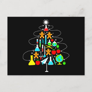 Christmas Science Teacher Tree Chemistry School Holiday Postcard