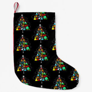 Christmas Science Teacher Tree Chemistry School Small Christmas Stocking