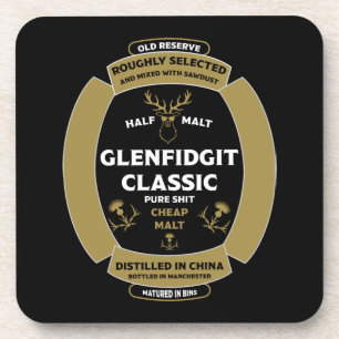 Christmas Scotch Whiskey Label Coaster