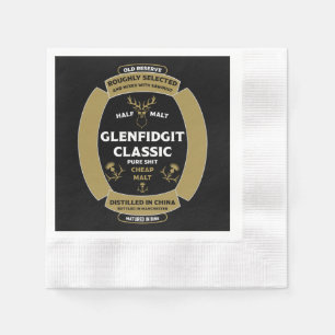 Christmas Scotch Whiskey Label Napkin