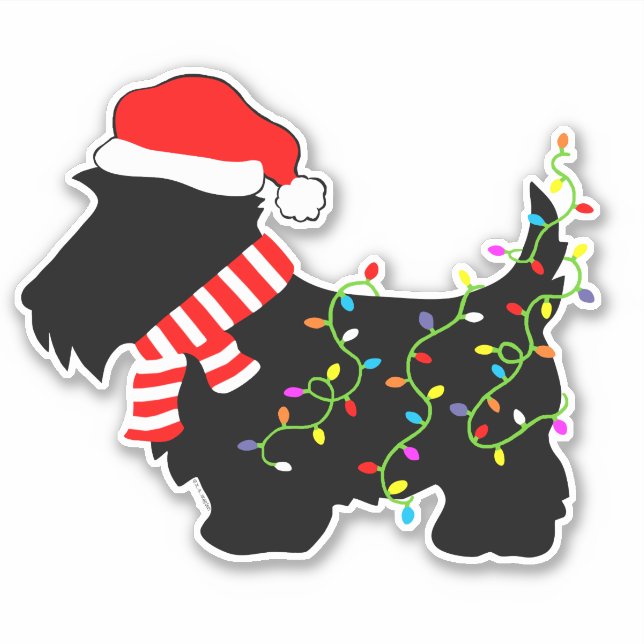 Christmas Scottie Dog With Lights (Front)