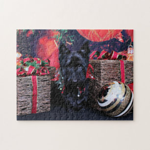 Christmas - Scottie - Paisley Jigsaw Puzzle