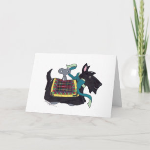CHRISTMAS SCOTTIE WIND UP HOLIDAY CARD