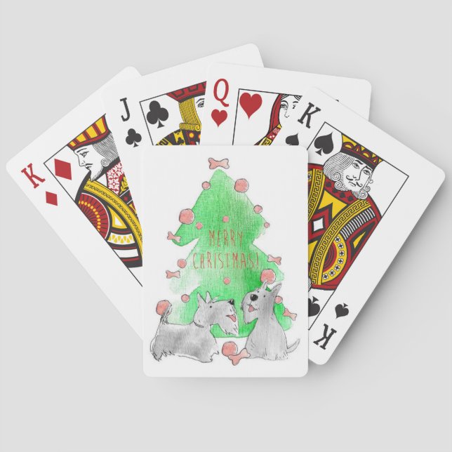 Christmas Scotties Playing Cards (Back)