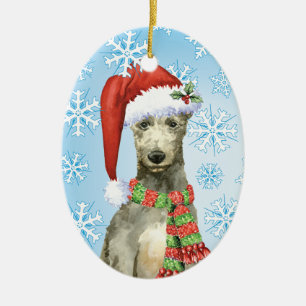 Christmas Scottish Deerhound Ceramic Ornament