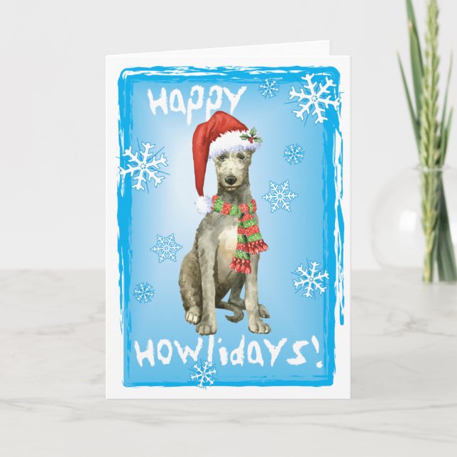 Christmas Scottish Deerhound Holiday Card (Front)