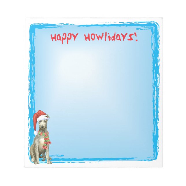 Christmas Scottish Deerhound Notepad (Front)