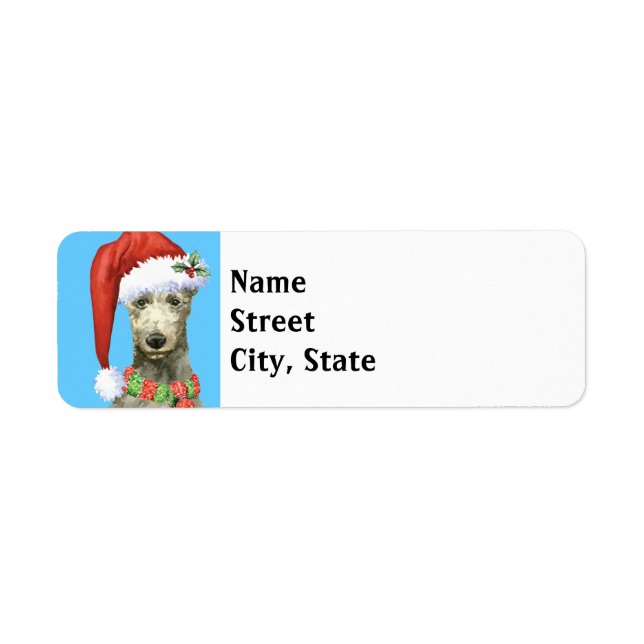 Christmas Scottish Deerhound Return Address Label (Front)