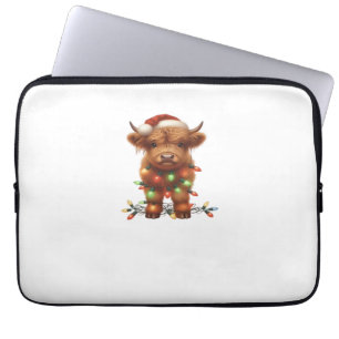 Christmas Scottish Highland Cow Classic T-Shirt Laptop Sleeve
