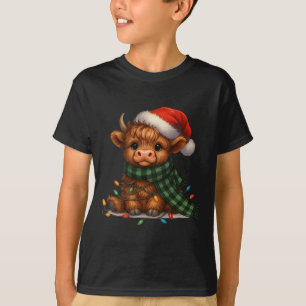 Christmas Scottish Highland Cow Santa Xmas Farm An T-Shirt