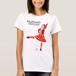 Christmas Scottish Highland Dancer in Red T-Shirt