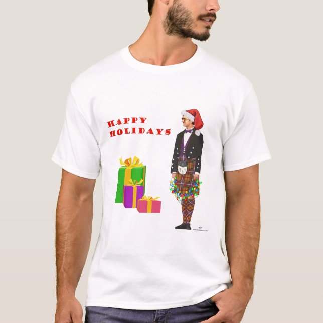 Christmas Scottish Highland Dancer T-Shirt (Front)