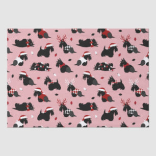 Christmas Scottish Terrier Pink Tissue Paper