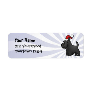 Christmas Scottish Terrier Return Address Label