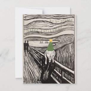 Christmas Scream Funny Dark Holiday Vintage Satire Card