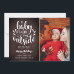 Christmas Script Boho Chalkboard Photo Holiday Card<br><div class="desc">A stylish boho chalkboard photo holiday card design for you to personalise with your favourite photo,  message,  names and year on a chalkboard background. The reverse features falling snowflakes on a matching chalkboard background. Designed by Thisisnotme©</div>