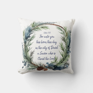 Christmas Scripture Luke 2:11 Cardinal Bird Cushion