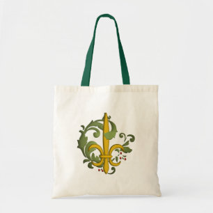 Christmas Scroll Fleur de lis Accent Bag