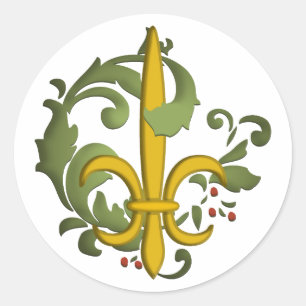 Christmas Scroll Fleur de lis Stickers