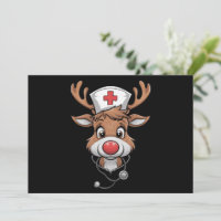 Christmas Scrub Top Reindeer Rubber Gloves Nurses