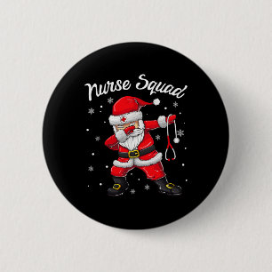 Christmas Scrub Tops Women Dabbing Santa Scrubs Nu 6 Cm Round Badge