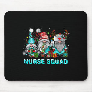 Christmas Scrub Tops Women Gnomes Scrubs Nurse Squ Mouse Pad