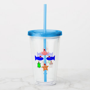 Christmas Sea Creatures Acrylic Tumbler