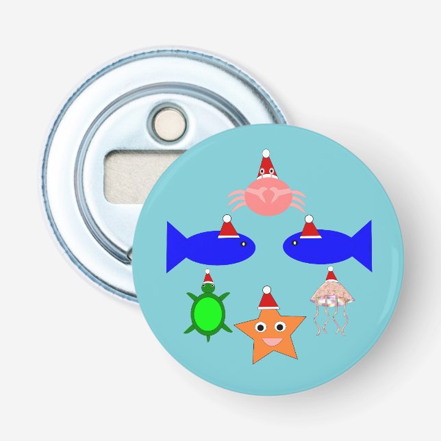 Christmas Sea Creatures Bottle Opener (Front)