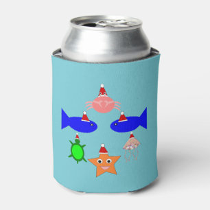 Christmas Sea Creatures Can Cooler