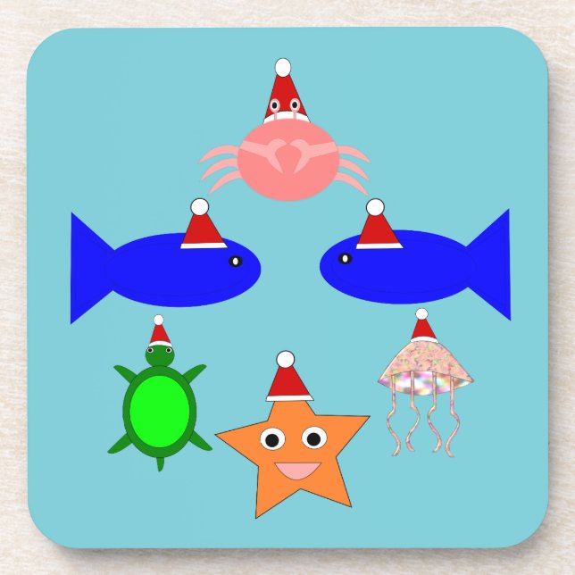 Christmas Sea Creatures Coaster (Front)