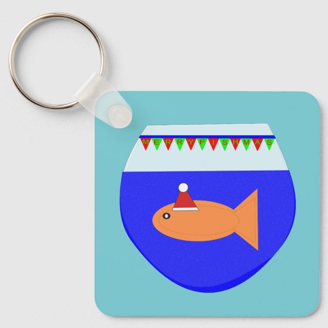 Christmas Sea Creatures Custom Key Ring (Front)