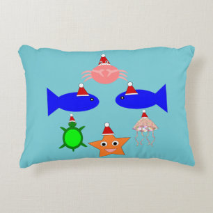 Christmas Sea Creatures Decorative Cushion