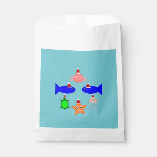 Christmas Sea Creatures Favour Bag (Front)