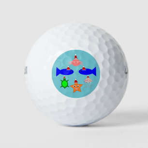 Christmas Sea Creatures Golf Balls