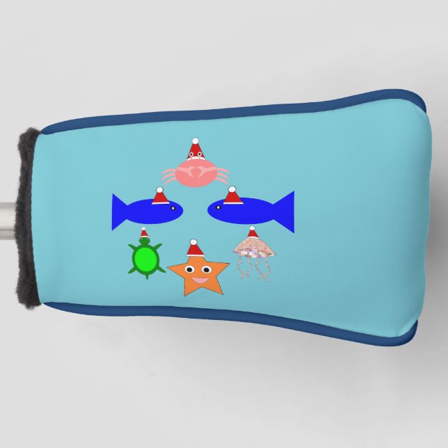 Christmas Sea Creatures Golf Head Cover (Front)