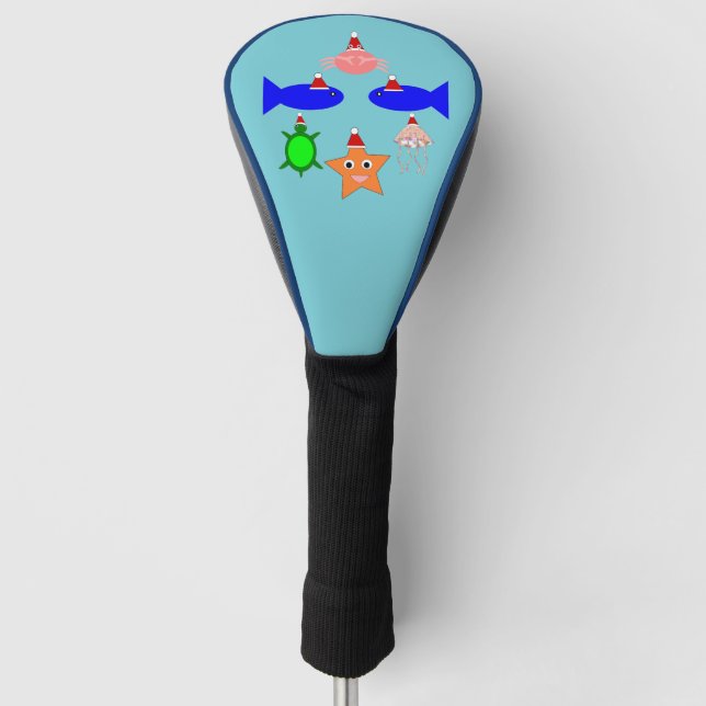 Christmas Sea Creatures Golf Head Cover (Front)