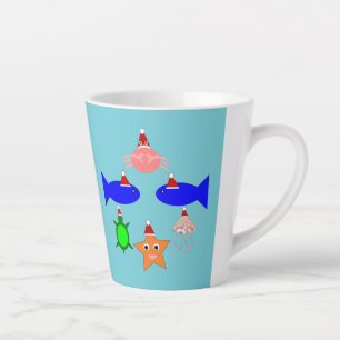 Christmas Sea Creatures Latte Mug
