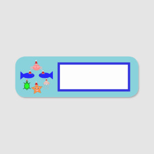 Christmas Sea Creatures Name Tag