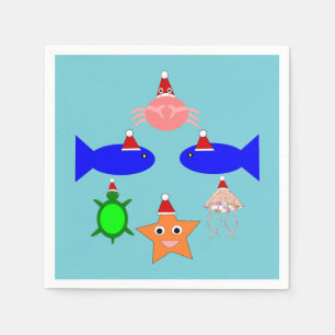 Christmas Sea Creatures Napkin
