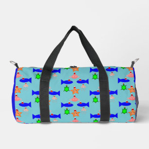 Christmas Sea Creatures Patterned Duffle Bag