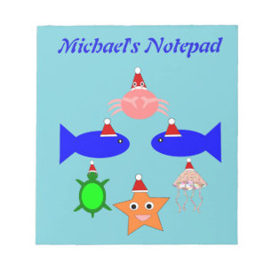 Christmas Sea Creatures Personalised Notepad